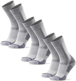 DANISH ENDURANCE Merino Wool Hiking Socks, Crew Length, Thermal & Moisture Wicking Hiking Socks, for Men & Women, 3-Pack