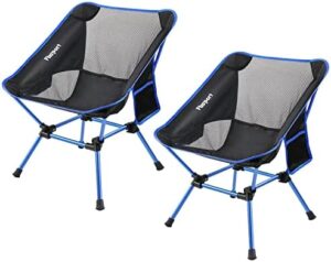 FBSPORT 2 Pack Portable Camping Chairs Lightweight Backpacking Chair Compact & Heavy Duty for Camp, Backpack, Hiking, Beach, Picnic, with Carry Bag