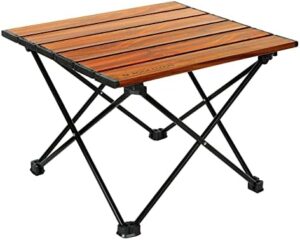 ROCK CLOUD Portable Camping Table Ultralight Aluminum Folding Beach Table Camp for Camping Hiking Backpacking Outdoor Picnic, Wood Grain