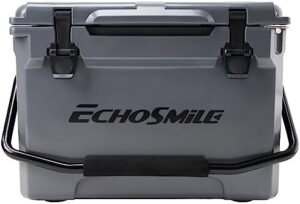 EchoSmile Insulated Portable Cooler 12/18/25 Qt, Rotomolded Cooler with Sealing Ring, Lightweight Ice Chest Box, Hard Cooler for BBQ, Beach, Drink, Camping, Picnic