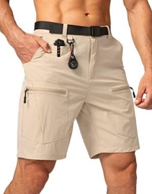 Men's Hiking Cargo Shorts Stretch Quick Dry Outdoor Tactical Shorts for Men with Multi Pocket for Fishing Casual