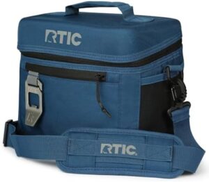 RTIC 8 Can Everyday Cooler, Soft Sided Portable Insulated Cooling for Lunch, Beach, Drink, Beverage, Travel, Camping, Picnic, for Men and Women, Navy