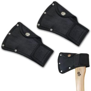 2Pcs Hatchet Cover for 1-1/4lb Axe, Black Ax Head Sheath Holster for Outdoor Hiking Camping Blade Protection, Double Snap Hatcher Blade Protector