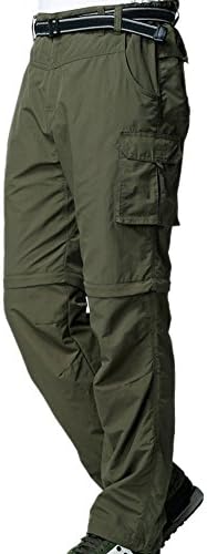 Mens Hiking Pants Convertible Quick Dry Zip Off Fishing Travel Safari Pants