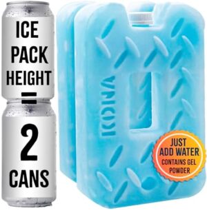 Kona Blue Ice 2 Pound Ice Packs for Coolers - Long Lasting Design - Refreezable Reusable Cooler Ice Pack (2)