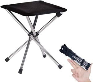 Camping Stool,Small Folding Chair,13.8" Lightweight Folding Stool Compact Backpacking Stool with Carry Bag