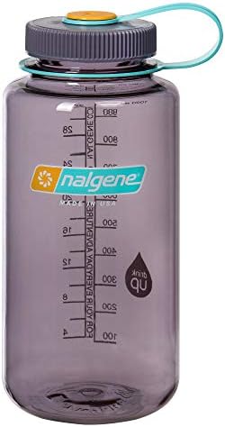 Nalgene Sustain Tritan BPA-Free Water Bottle Made with Material Derived from 50% Plastic Waste, 32 OZ, Wide Mouth, Aubergine