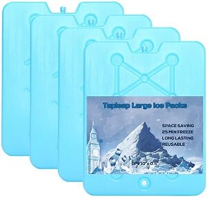 Large Ice Packs for Coolers - 13 x 10 x 0.5 inch Freezer Packs - Long-Lasting and Reusable Dry ice, 25 Minute Quick Freeze