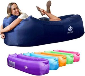 WEKAPO Inflatable Lounger Air Sofa Chair–Camping & Beach Accessories–Portable Water Proof Couch for Hiking, Picnics, Outdoor, Music Festivals & Backyard–Lightweight and Easy to Set Up Air Hammock