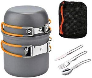 Outdoor Camping Cookware Mess Bag Foldable Utensil Set Cookset Pot Pan Bowls Outdoor Cooking Equipment