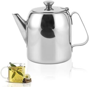 Tea Kettle, Stovetop Coffee Pot 20oz Stainless Steel Teapot with Short Spout, Cold Water Jug for Coffee, Tea, Beverages, Infusion for Coffee, Tea, Beverages for Restaurants, Living Room