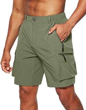 Pudolla Men's Hiking Cargo Shorts Quick Dry Outdoor Travel Shorts for Men with Multi Pocket for Fishing Camping Casual