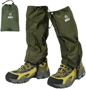 Leg Gaiters, 100% Waterproof and Durable, Hiking Gaiters with Adjustable Rubber Foot Strap for Snow and Mud Protection