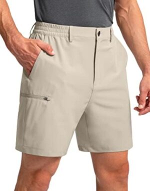 Pinkbomb Men's Golf Shorts with 6 Pockets Stretch Quick Dry Hiking Work Dress Shorts for Men