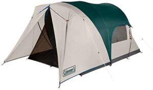 Coleman Cabin Camping Tent with Screened Porch, 4/6 Person Weatherproof Tent with Enclosed Screened Porch Option, Includes Rainfly, Carry Bag, Extra Storage, and 10 Minute Setup