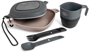 UCO 6-Piece Camping Mess Kit with Bowl, Plate, Camp Cup, and Switch Spork Utensil Set