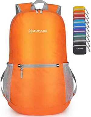 ZOMAKE Ultra Lightweight Hiking Backpack 20L - Packable Small Backpacks Water Resistant Daypack for Women Men(Orange)