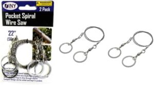 Dependable Industries 2-Pack Survival Wire Saw - Portable 22" Hand Pocket Chain for Outdoor, Camping & Emergency Cutting Tool for Emergency Situations, Backyard Clean-ups, Camping and Survival Needs