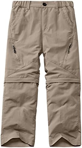 Kids' Cargo Pants, Boy's Casual Outdoor Quick Dry Waterproof Hiking Climbing Convertible Trousers