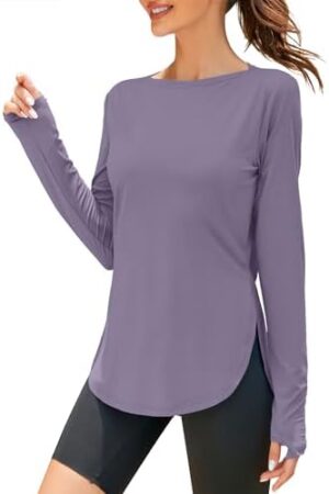 ZHENWEI Women's Long Sleeve Sun Shirt UV Protection Workout Tops Lightweight UPF 50+ Golf Gym Hiking Shirts Outdoor Clothing