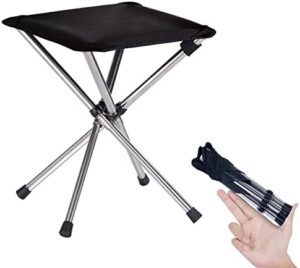 Camping Stool,Small Folding Chair,13.8" Lightweight Folding Stool Compact Backpacking Stool with Carry Bag