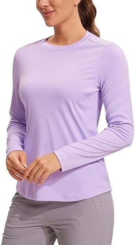 CRZ YOGA Womens UPF 50+ Sun Shirts Long Sleeve UV Protection Workout Tops Lightweight Quick Dry Outdoor Hiking Running Shirts