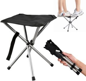 Folding Camping Stool - 13.8" BBQ Small Foldable Stool for Adults - Ideal for Outdoor Activities, Hiking, Barbecue, Bonfire, Travel- 275 lb Weight Capacity with Carry Bag (1)