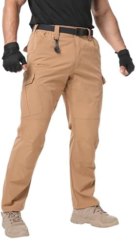 Men’s Tactical Pants, Ripstop Water Resistant Cargo Work Pants for Men, Stretch Hiking Pants Lightweight