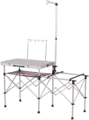 Coleman Pack-Away Portable Camp Kitchen, Outdoor Folding Kitchen with Spacious Prep Area, Side Table, Lantern Holder, Hanging Hooks, & Mesh Shelf; Great for Camping, Tailgating, Grilling & More