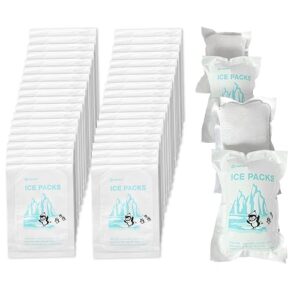 WORLD-BIO Dry Ice for Shipping Frozen Food & Travel, Long Lasting Cold Packs for Cooler 96 Packs 4.7" x 3.3", Small Freezer Packs for Shipping, Bulk Reusable Dry Ice Packs Cool Pack for Shipping