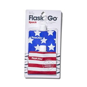 The Foldable Flexible Flask for Tailgating, Camping, and Concerts, 2-Pack, Stars & Stripes