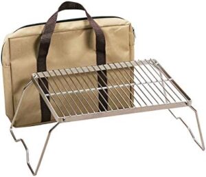 REDCAMP Folding Campfire Grill 304 Stainless Steel Grate, Heavy Duty Portable Camping Grill with Carrying Bag, Medium