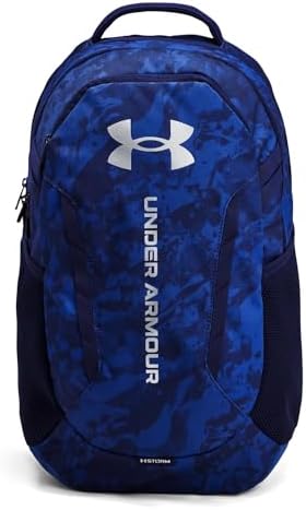 Under Armour Unisex-Adult Hustle 6.0 Backpack, (432) Tech Blue/Navy Magic/Metallic Silver, One Size Fits Most