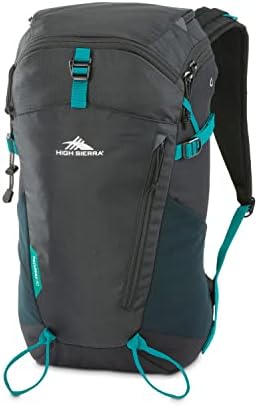 High Sierra Pathway 2.0 Backpack with Hydration Storage Sleeve, for Hiking, Biking, Camping, Traveling, Black, 30L