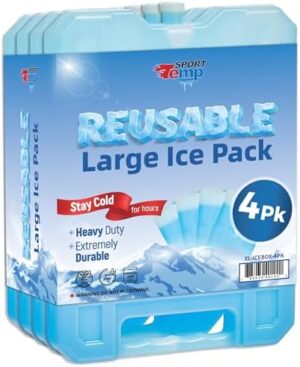 Reusable Jumbo Ice Pack - Long Lasting - Perfect for Keeping Food Or Beverages Cold, Coolers, Camping, Beach Coolers, Hiking & More, Clear Blue