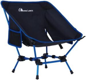 MOON LENCE Camping Chairs, Compact Backpacking Chair Small Folding Chair Lawn Chair with Side Pockets Portable Lightweight for Hiking & Beach & Fishing