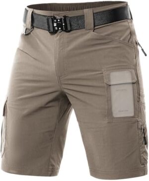 Men's Cargo Hiking Shorts Quick Dry Work Shorts for Men Casual for Tactical with 7 Pockets Waterproof No Belt