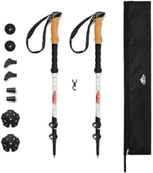 Cascade Mountain Tech Trekking Poles - Carbon Fiber Walking or Hiking Sticks with Quick Adjustable Locks