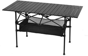 LEADALLWAY Folding Camping Table with Large Storage and Carrying Bags 47(L) x22(W)