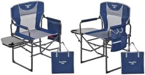 SUNNYFEEL Oversized Camping Directors Chair 2 Pack, Portable Folding Lawn Chairs for Adults Heavy Duty with Side Table,Pocket for Beach, Fishing,Picnic,Concert Outdoor, Foldable Camp Chairs