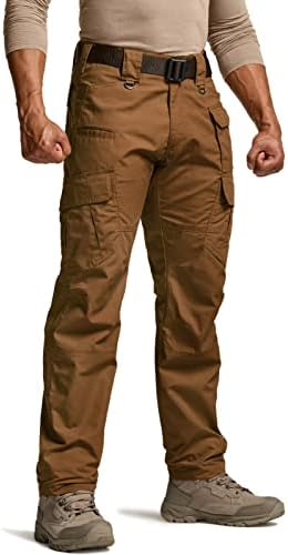 CQR Men's Tactical Pants, Water Resistant Ripstop Cargo Pants, Lightweight EDC Work Hiking Pants, Outdoor Apparel