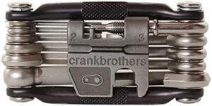 Crankbrothers Multi Tool M 17 Bike Tool - MTB Multi-Tool Nickel - 17 bicycle tools (17 in 1 tool), ergonomic and lightweight