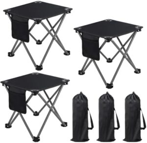 3 Pack Camping Stool, Camping Foot Stool Portable Folding Camp Stool with Storage Bag, Folding Stool Suitable for Fishing, Beach, Picnic,Outdoor - Black