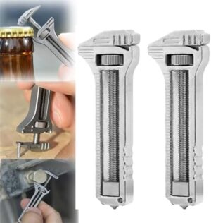 2pcs Compact Titanium Multi-Tool, Mini Alloy Multi Tool, Adjustable Mini Multi-Tool for Everyday Prep, Outdoor Camping Hiking, Backpacking(6 cm long)