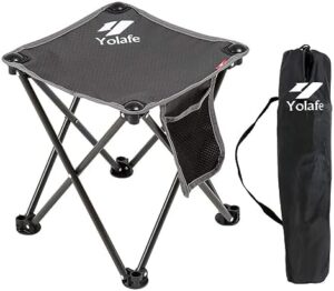 Yolafe Camping Stool, Lightweight Sturdy Portable Stool with Side Pocket,Sets Up in 1 Seconds, Folding Stool for Camping, Fishing, Hiking, Camping Stools for Adults with Carry Bag