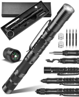 12 in 1 Tactical Pen Multitool - Cool EDC Gear for Men - Birthday Gifts for Boyfriend, Husband, Dad, Grandpa