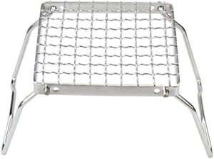 Camp Grill with Foldable Legs-304 Stainless Steel Grill Grate for Gas Stove-Ultralight Campfire Stand-Portable Grill Grid for Backpacking/Camping/Hiking/Picnic/Traveling/Fishing with Carry Bag