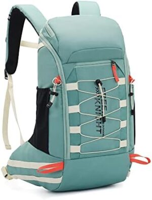 Bseash 40L Waterproof Hiking Backpack with Rain Cover, Outdoor Sport Travel Bag Daypack for Camping Climbing Skiing Cycling (Mint Green)