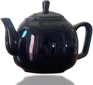 European Style Ceramic Teapot Coffee Pot Water Pot Porcelain Vintage Gift Tea Pot (Black)