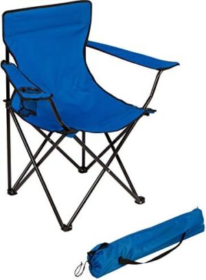 Trademark Innovations Folding Outdoor Beach Camp Chair, 18" L x 31" W x 32" H, Blue